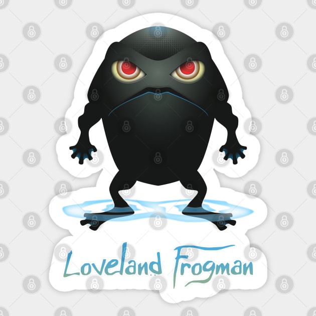 Cryptid Legend - Loveland Frogman Sticker by Popcorn & Scotch